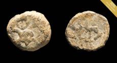 Ancient Coins - Ancient Hispania - Ebusus (Ibiza) Lead 1/4 Calco - 13 mm / 2.44 gr.