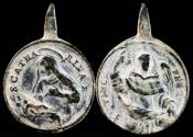 Ancient Coins - Religious Medal Santa Catalina / San Pedro XVI-XVII centuries - 24x17 mm.