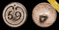 World Coins - Button Military French, Regiment 59, Napoleonic Wars - 16 mm.