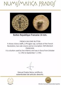Ancient Coins - Button Republique Francaise 14 mm.