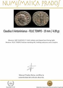 Ancient Coins - Claudius II Antoninianus - FELIC TEMPO - 19 mm / 4.09 gr.