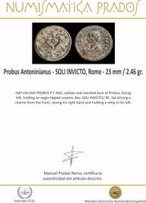 Ancient Coins - Probus Antoninianus - SOLI INVICTO, Rome - 23 mm / 2.46 gr.