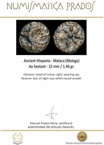 Ancient Coins - Ancient Hispania - Malaca (Malaga) Ae Sextant - 12 mm / 1.46 gr.