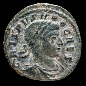 Ancient Coins - Crispus - CAESARVM NOSTRORUM VOT V, Rome - 20 mm / 2.85 gr.