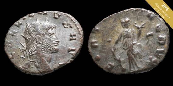 Ancient Coins - Gallienus Ae Antoninianus - FORTVNA REDVX - 20 mm / 2.56 gr.