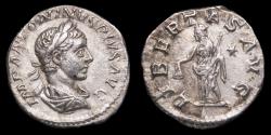Ancient Coins - Elagabalus Denarius -  LIBERTAS AVG - 18 mm / 3,42 gr.