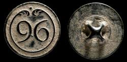 Ancient Coins - Button French army, Regiment 96, Napoleonic wars, 17 mm.