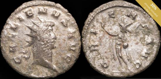Ancient Coins - Gallienus Antoninianus - ORIENS AVG - 21 mm / 2.67 gr.