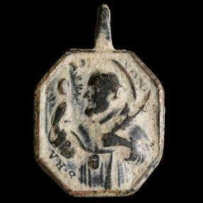 Ancient Coins - Medal XVI-XVII centuries, Saint Ramon / S. Barbara - 33 x 22 mm.