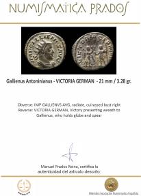 Ancient Coins - Gallienus Antoninianus - VICTORIA GERMAN - 21 mm / 3.28 gr.