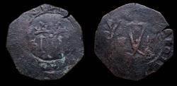 Ancient Coins - 1506-1516, 4 Maravedís of Juana and Carlos, Santo Domingo mint - 24 mm / 3,21 gr.