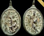 World Coins - Religious medal XVI-XVII centuries, S. Benito/V. Monserrat - 26x16 mm.