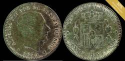 World Coins - 1879, 5 Centimos Alfonso XII - 25 mm / 4.76 gr.