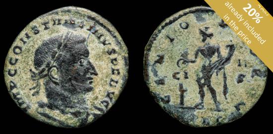 Ancient Coins - Constantine I Ae Follis - GENIO POP ROM, Lyon - 25 mm / 6.28 gr.