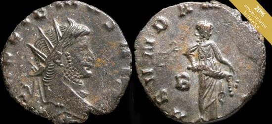 Ancient Coins - Gallienus Antoninianus - ABVNDANTIA AVG - 17 mm / 2.23 gr.