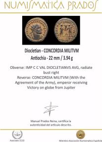 Ancient Coins - Diocletian - CONCORDIA MILITVM, Antiochia - 22 mm / 3.94 g