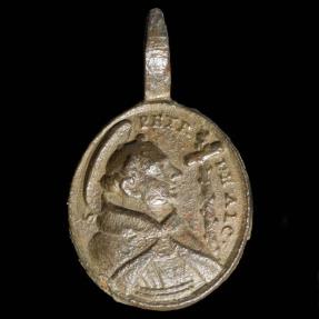 Ancient Coins - Medal XVI-XVII centuries, S. Pedro Alcantara / S. Pascual Bailon - 27X17 mm.