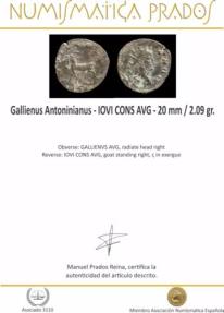 Ancient Coins - Gallienus Antoninianus - IOVI CONS AVG - 20 mm / 2.09 gr.