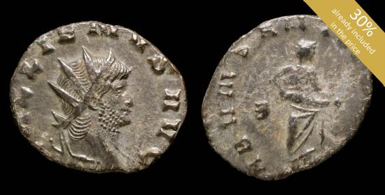 Ancient Coins - Gallienus Antoninianus - ABVNDANTIA AVG - 18 mm / 1.76 gr.