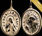 Ancient Coins - Religious medal XVI-XVII centuries, S. Fracisco Xavier / S. Ignacio - 32x19 mm.