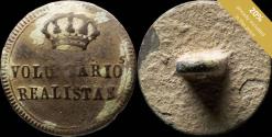 World Coins - Button Voluntarios Realistas Infantry 1823-1833 - 21 mm.