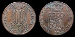 Ancient Coins - 1837, 3 Cuartos Isabella II, Principado de Cataluña Mint - 26 mm / 7,18 gr.