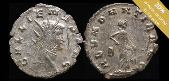 Ancient Coins - Gallienus Antoninianus -ABVNDANTIA AVG - 21 mm / 2.18 gr.