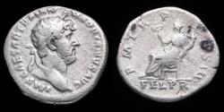 Ancient Coins - Hadrian Denarius - P M TR P COS III / FEL P R - 18 mm / 2,80 gr
