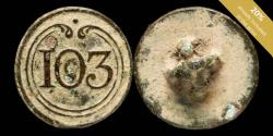 World Coins - Button Military French, Regiment 103, Napoleonic Wars - 15 mm.