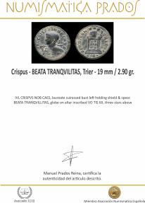 Ancient Coins - Crispus - BEATA TRANQVILITAS, Trier - 19 mm / 2.90 gr.