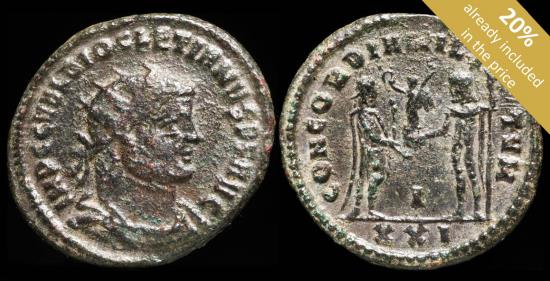 Ancient Coins - Diocletian - CONCORDIA MILITVM - 22 mm / 4.16 gr.