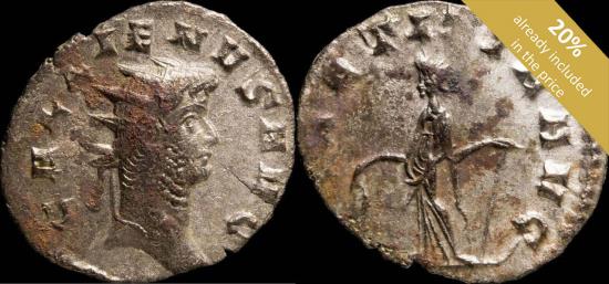 Ancient Coins - Gallienus Antoninianus - LAETITIA AVG - 18 mm / 1.55 gr.