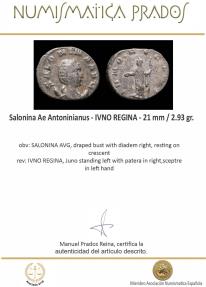 Ancient Coins - Salonina Ae Antoninianus - IVNO REGINA - 21 mm / 2.93 gr.