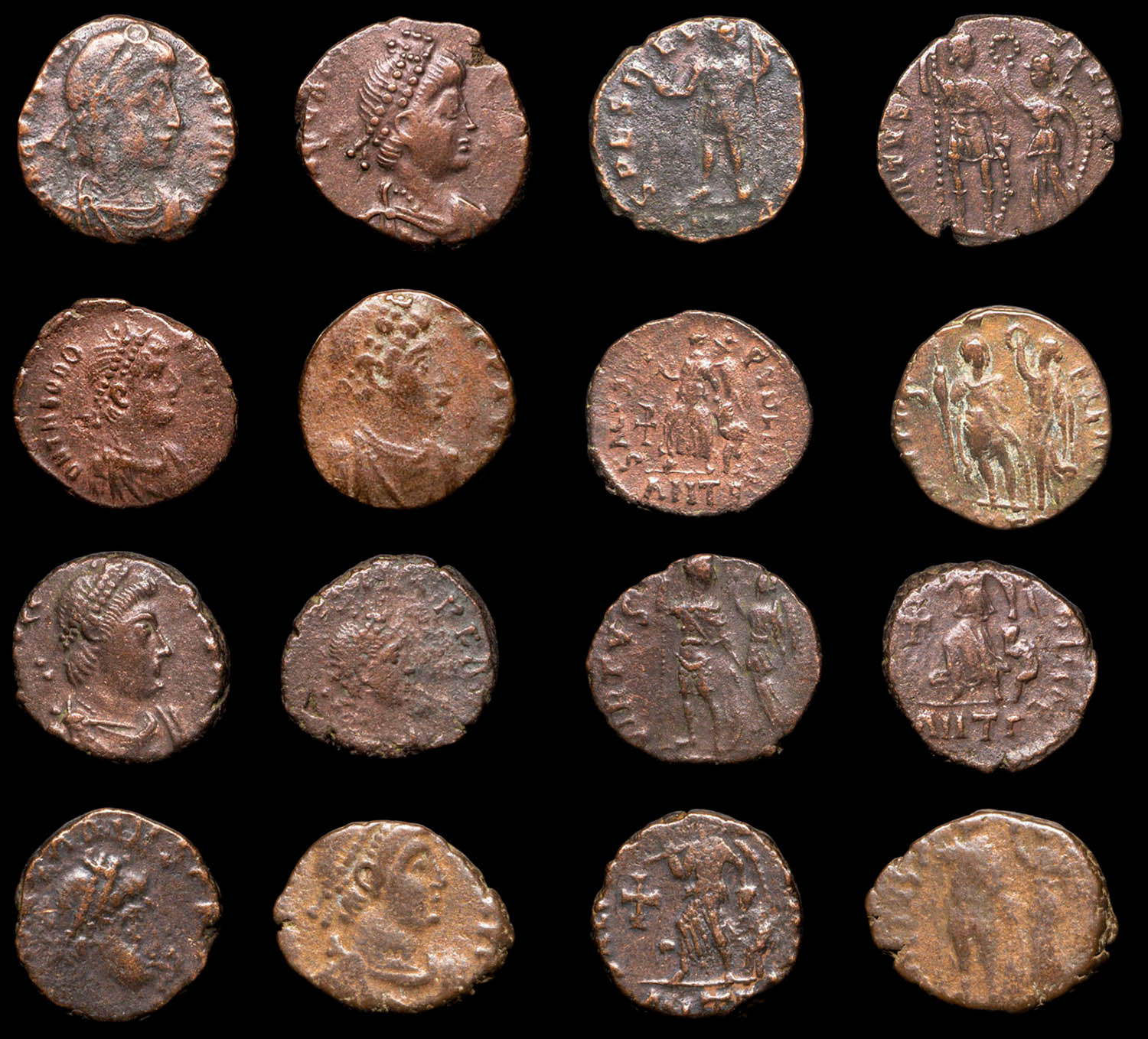 Roman Empire, lot of 8 coins, minted in the 3rd-4th centuries AD.