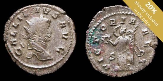 Ancient Coins - Gallienus Antoninianus - VICTORIA AET - 22 mm / 3.01 gr.