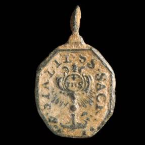 Ancient Coins - Medal XVI-XVIII centuries, St. Sacrament / V. Inmaculada - 22x13 mm.