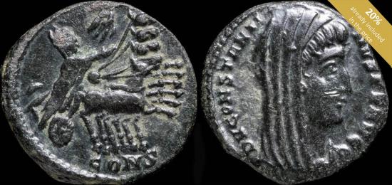 Ancient Coins - Constantine I (Anephigraf) Hand of God - 15 mm / 1.64 gr.