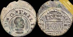 World Coins - 1662, 16 Maravedis Philips IV, Sevilla Mint - 25 mm / 3.85 gr.