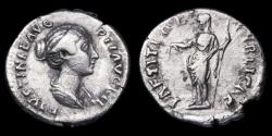 Ancient Coins - Faustina II Denarius - LAETITIAE PVBLICAE - 16 mm / 2,62 gr.