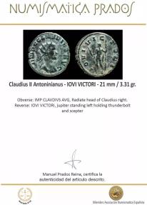 Ancient Coins - Claudius II Antoninianus - IOVI VICTORI - 21 mm / 3.31 gr.