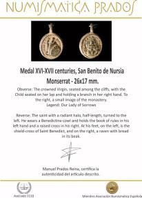 Ancient Coins - Medal XVI-XVII centuries, San Benito de Nursia / Monserrat - 26x17 mm.