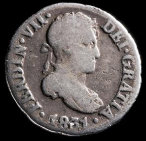 Ancient Coins - 1831, 1/2 Silver Real Fernando VII, Sevilla Mint - 15 mm / 1.48 gr.