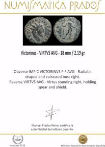 Ancient Coins - Victorinus - VIRTVS AVG - 18 mm / 2.19 gr.