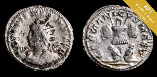 Ancient Coins - Gallienus Antoninianus - GERMANICVS MAX V - 23 mm / 4.07 gr