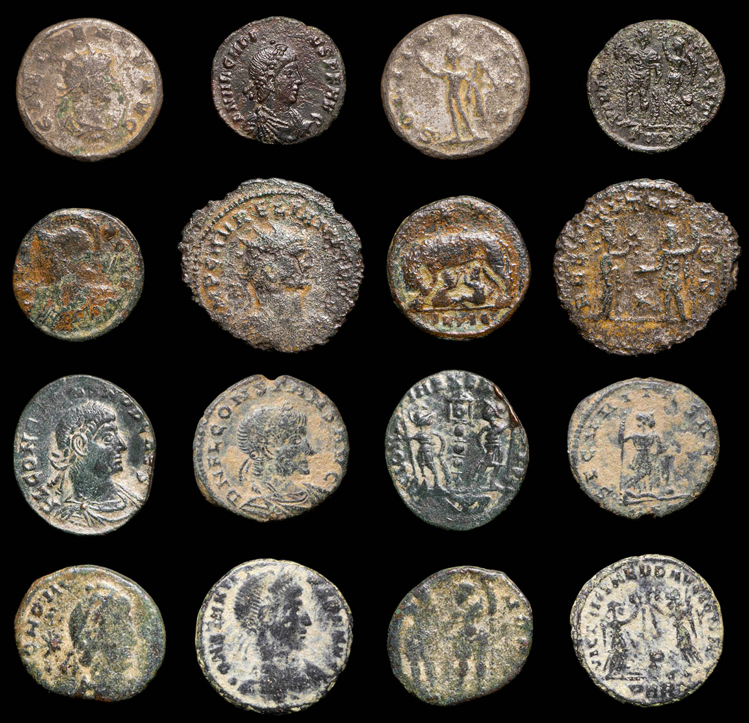 Roman Empire, lot of 8 coins, minted in the 3rd-4th centuries AD.
