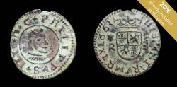 World Coins - 1663, 8 Maravedis Philips IV, Coruña Mint - 21 mm / 1.54 gr.