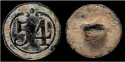 Ancient Coins - Button Military French, Regiment 54, Napoleonic Wars - 16 mm.