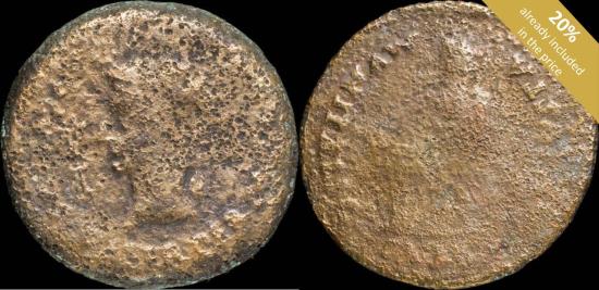 Ancient Coins - Ancient-Augustus, Italica, Santiponce (Sevilla) Ae Dupondius - 35 mm / 25.26 gr.