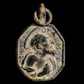 Ancient Coins - Religious medal XVI-XVII centuries, S. Sacramento / S. Jerome - 25x16 mm.