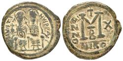 Ancient Coins - JUSTIN II and SOPHIA.(565-578).Nicomedia.Follis.